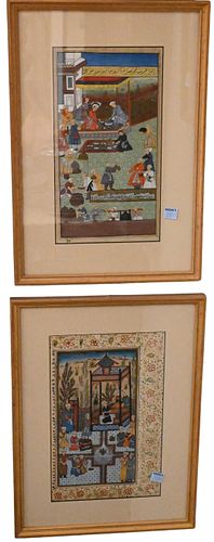GROUP OF FOUR PERSIAN ILLUMINATED