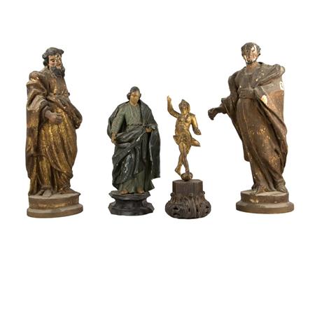 Group of Four Polychrome Wood