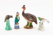 GROUP OF FOUR PORCELAIN & CERA