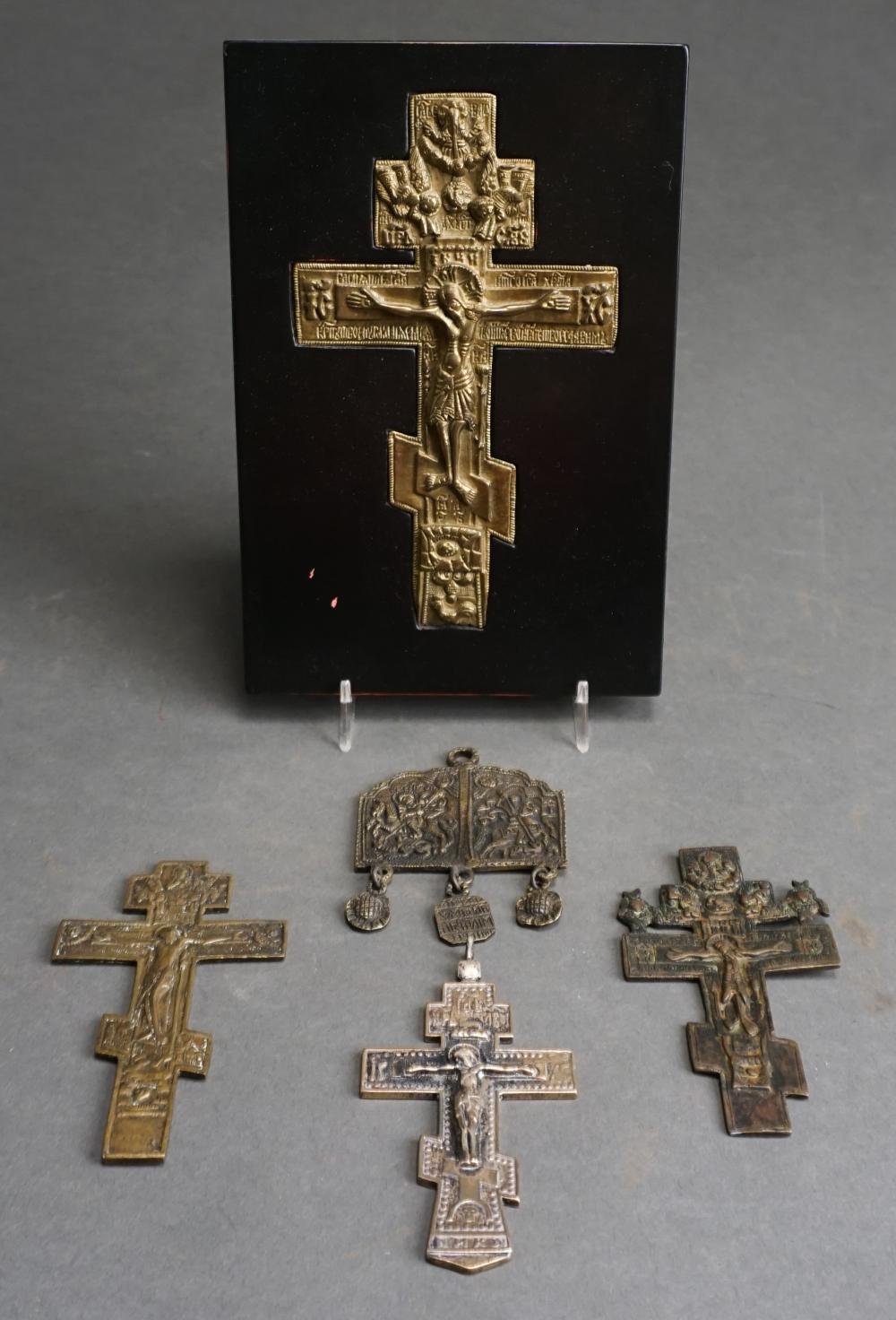 GROUP OF FOUR RUSSIAN BRONZE AND