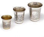Group of four Russian niello s