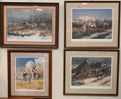 GROUP OF FOUR SIGNED AND NUMBE