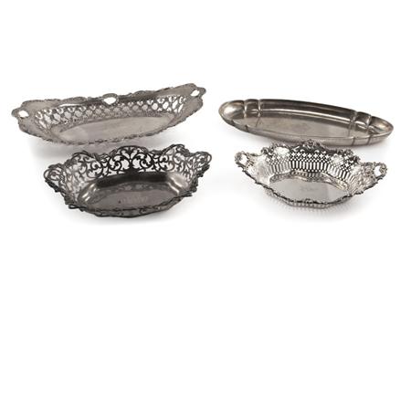Group of Four Silver Bread Trays