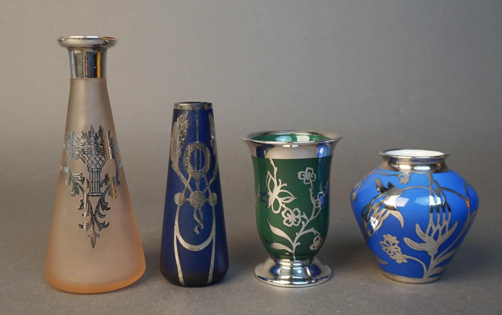 GROUP OF FOUR SILVER OVERLAY