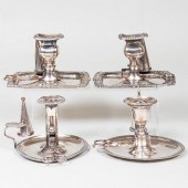 GROUP OF FOUR SILVER PLATE CHA