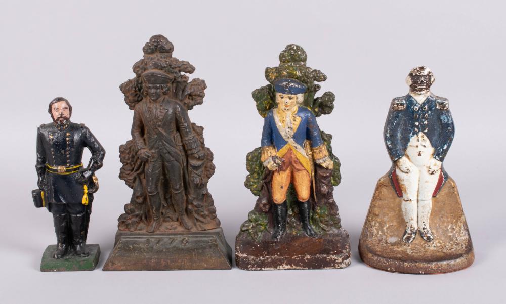 GROUP OF FOUR SOLDIER CAST IRON