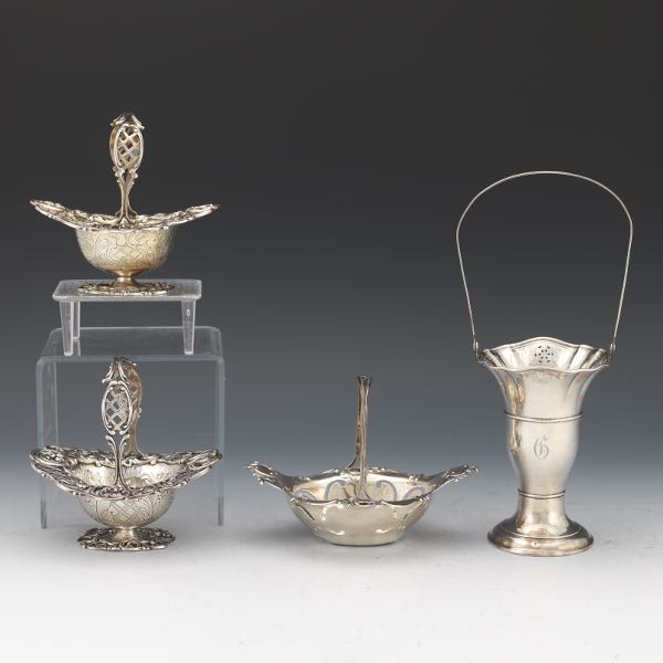 GROUP OF FOUR STERLING SILVER TABLE