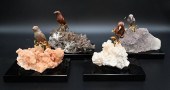 GROUP OF FOUR STONE AND GOLD S