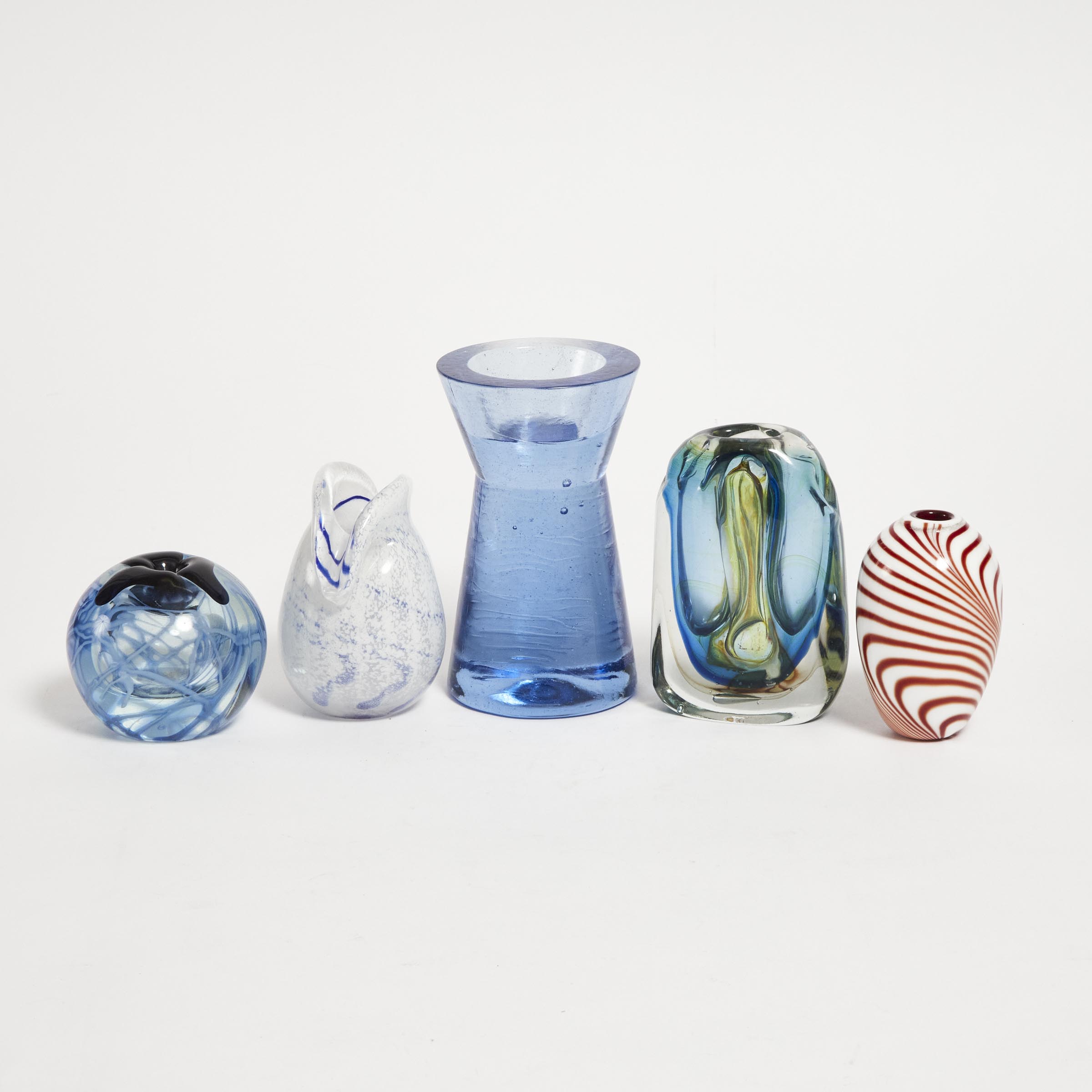 Group of Four Studio Glass