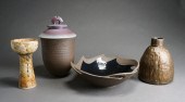 GROUP OF FOUR STUDIO POTTERY D