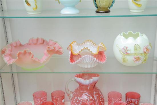 GROUP OF FOUR VICTORIAN ART GLASS