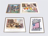 Group of four vintage artworks