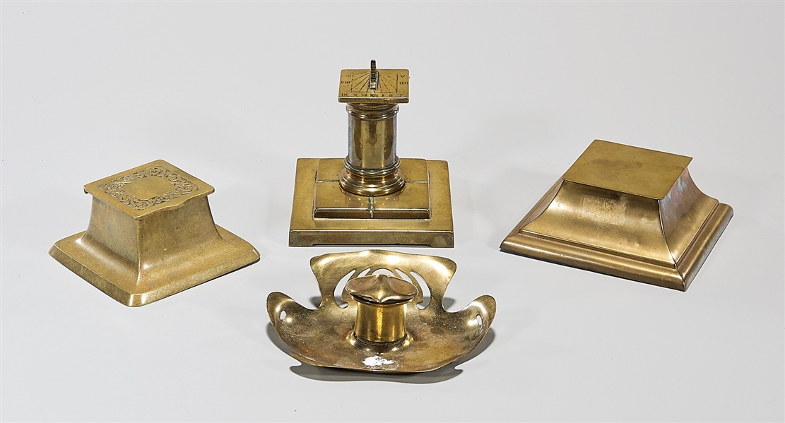 Group of four vintage inkwells;