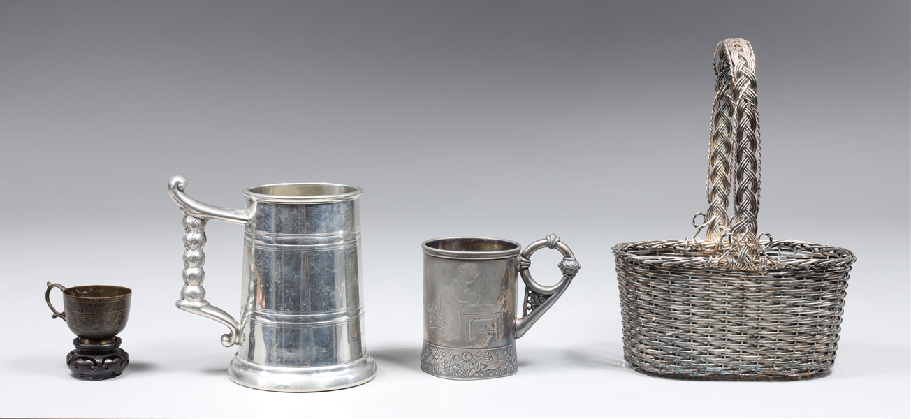 Group of four vintage mix metalwork