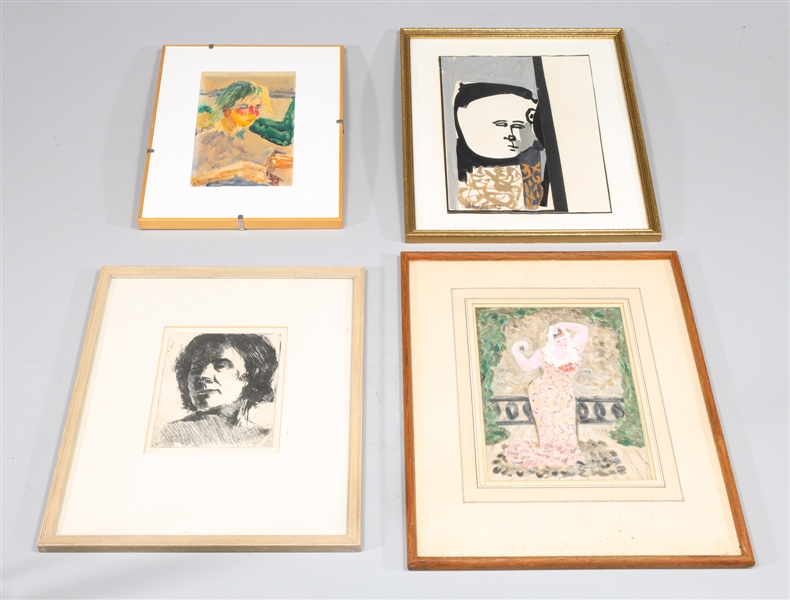 Group of four vintage portraits