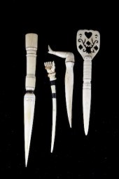 GROUP OF FOUR WHALE IVORY BODK