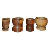 Group of Four Wood Mortars<br
