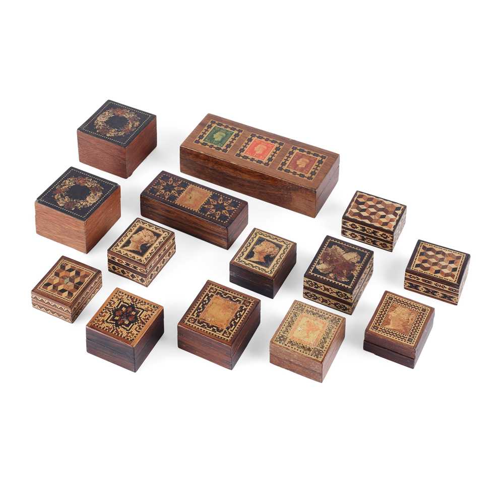 GROUP OF FOURTEEN TUNBRIDGE WARE