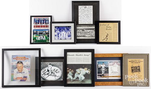 GROUP OF FRAMED BASEBALL RELATED