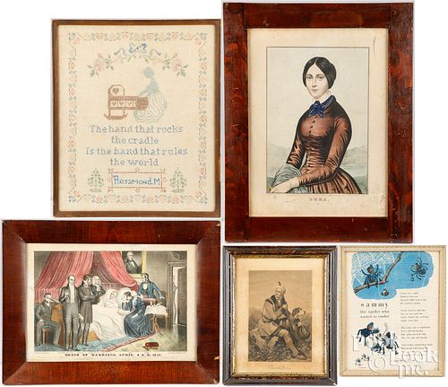 GROUP OF FRAMED ITEMSGroup of