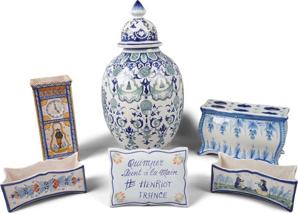 GROUP OF FRENCH FAIENCE PIECESGROUP