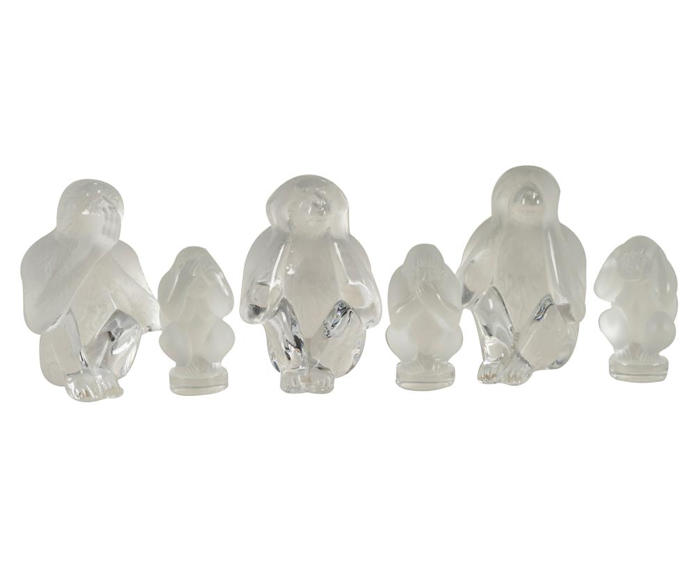 GROUP OF FRENCH MOLDED GLASS MONKEY