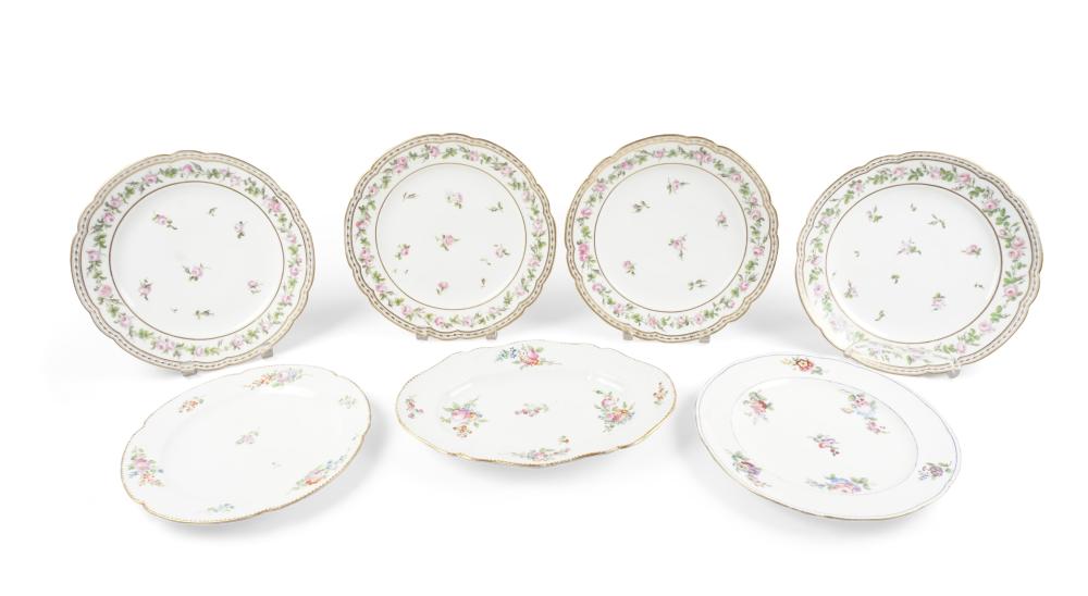 GROUP OF FRENCH PORCELAIN PLATES,