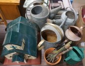 GROUP OF GALVANIZED WATERING C
