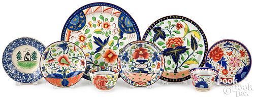GROUP OF GAUDY DUTCH PORCELAIN,
