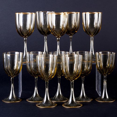 GROUP OF GILT-DECORATED WINE