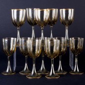 GROUP OF GILT-DECORATED WINE G