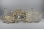 GROUP OF GLASS ITEMS with fan