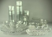 GROUP OF GLASS ITEMS with fan