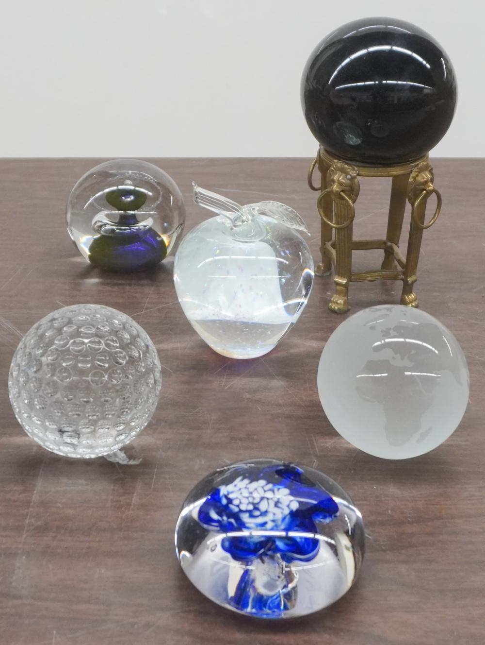 GROUP OF GLASS PAPERWEIGHTSGroup of