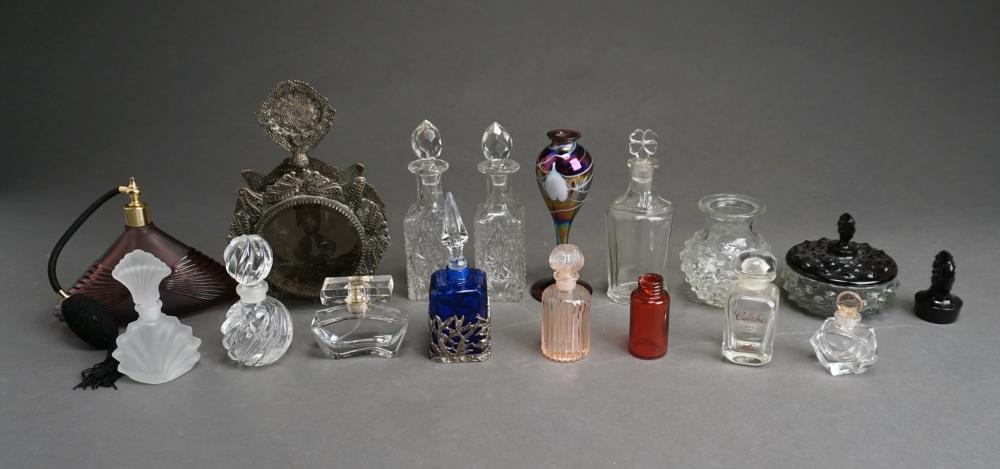 GROUP OF GLASS PERFUMES AND OTHER