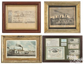 GROUP OF GLASS RELATED FRAMED