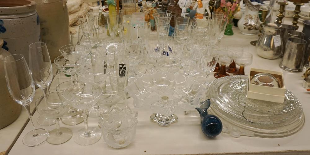 GROUP OF GLASS STEMWARE AND OTHER