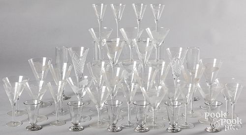 GROUP OF GLASS STEMWARE.Group of