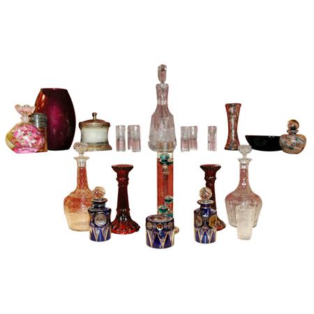 Group of Glass Table Articles 