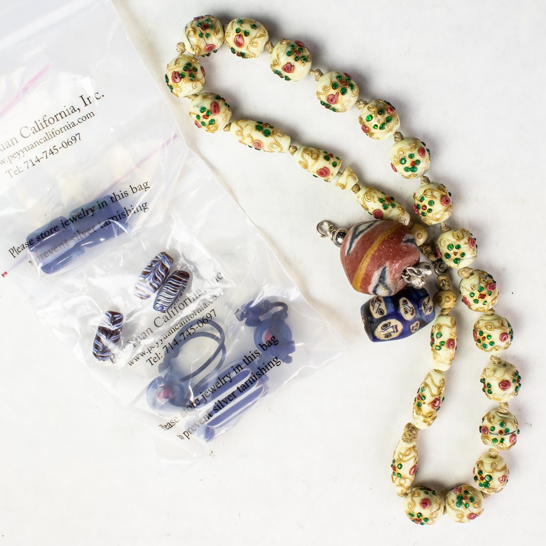 GROUP OF GLASS TRADE BEADS Group of