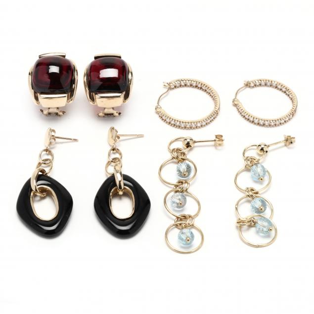 GROUP OF GOLD AND GEM-SET