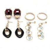 GROUP OF GOLD AND GEM-SET EARR