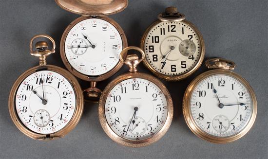Group of gold-filled pocket watches