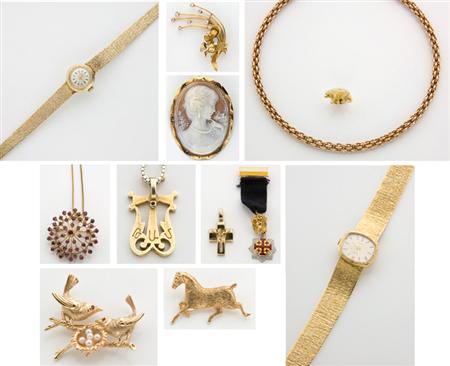 Group of Gold Jewelry and Metal
