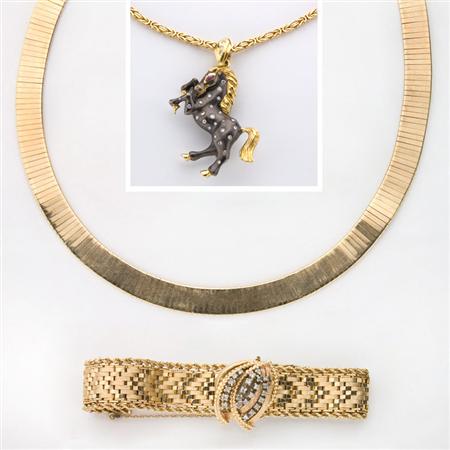 Group of Gold Jewelry 	 