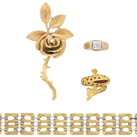 Group of Gold Jewelry 	 