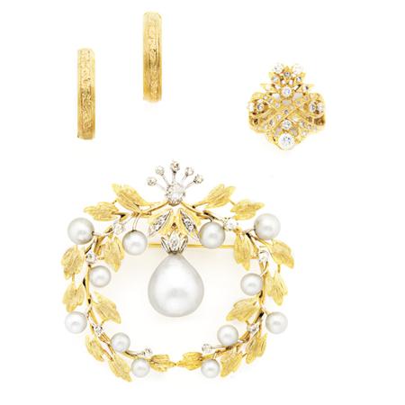 Group of Gold Jewelry 	 