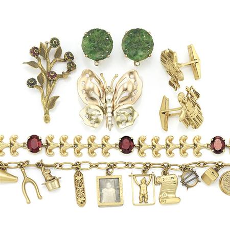 Group of Gold Jewelry 	 