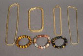 GROUP OF GOLD PLATED AND SEMI-