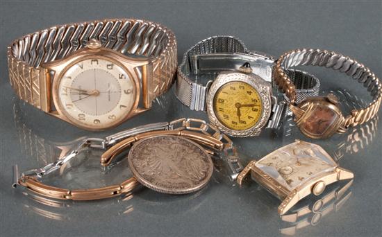 Group of gold-plated and silver